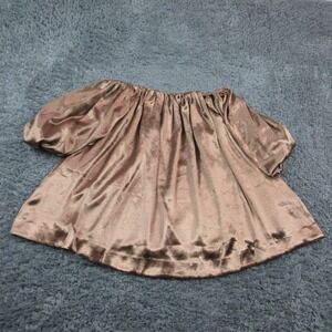 Mare Mare Blouse Womens Medium Brown Off Shoulder Puff Sleeve Anthropologie NWT